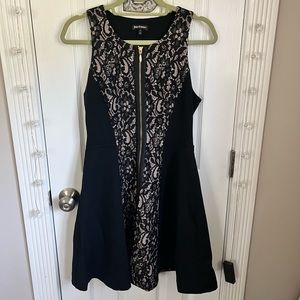 Juicy Couture Black Lace Inset Dress with Golden Zip Front!